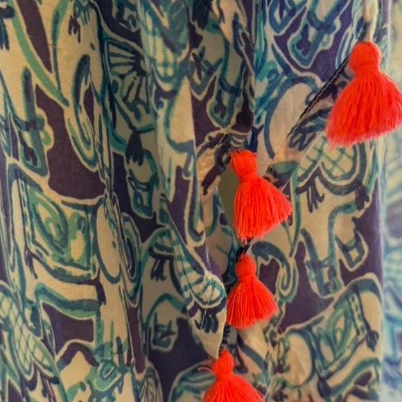 Lilly Pulitzer Sydney Caftan Top - Uptown Trunk Elephant Print - Size S/M - Picture 5 of 7